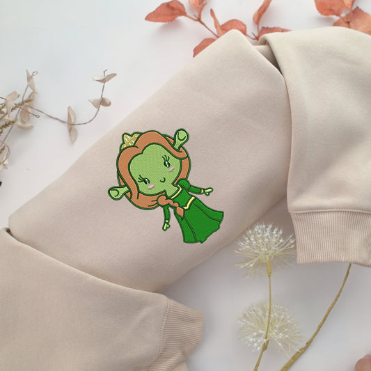 Chibi Fiona Embroidery, Disneyland Embroidered Sweatshirt, Movie Disney Inspired, Valentine's Day Gifts Idea For Him Her