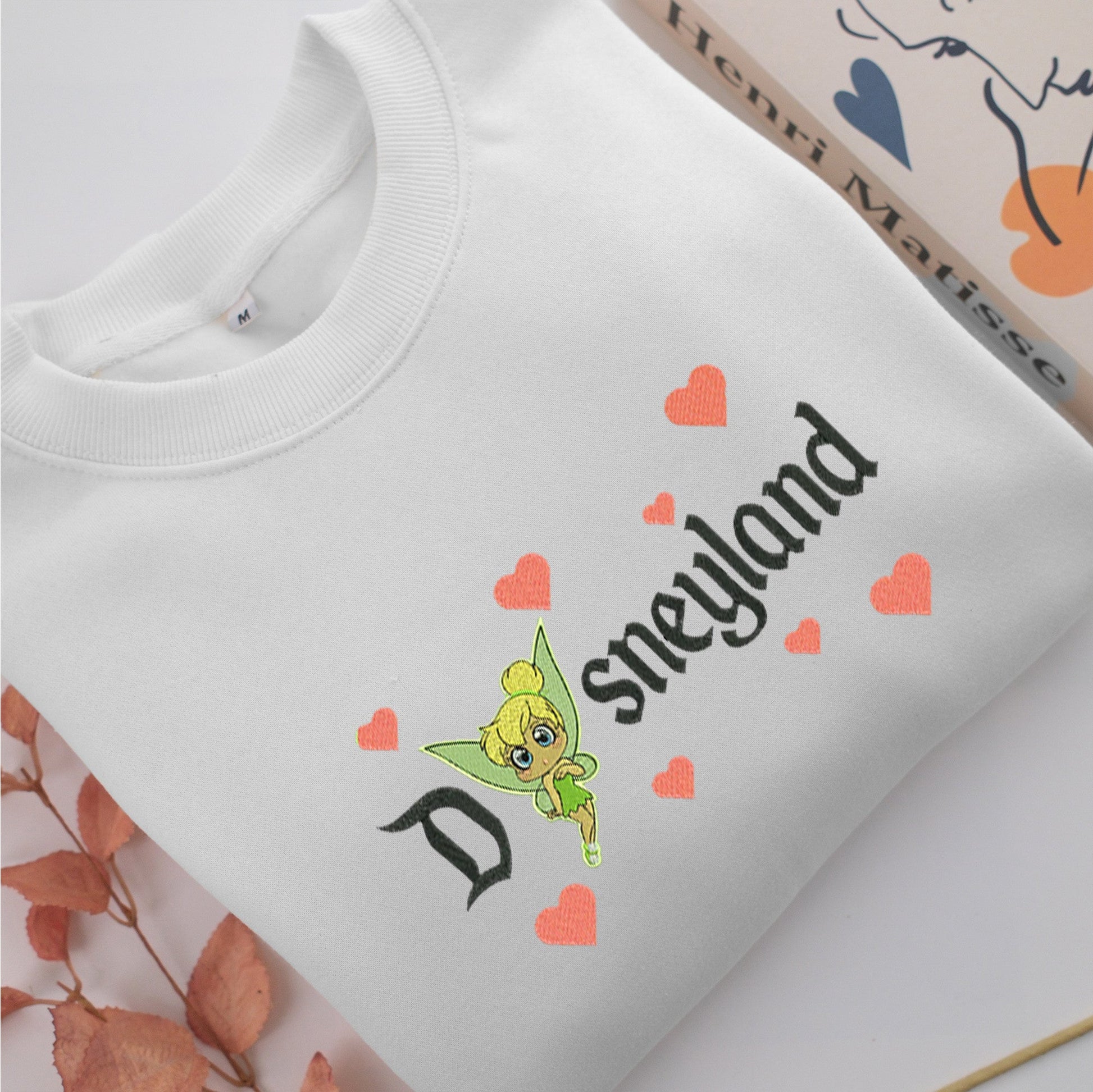 Chibi Tinkerbell Disneyland Embroidery, Disneyland Embroidered Sweatshirt, Movie Disney Inspired, Valentine's Day Gifts Idea For Him Her