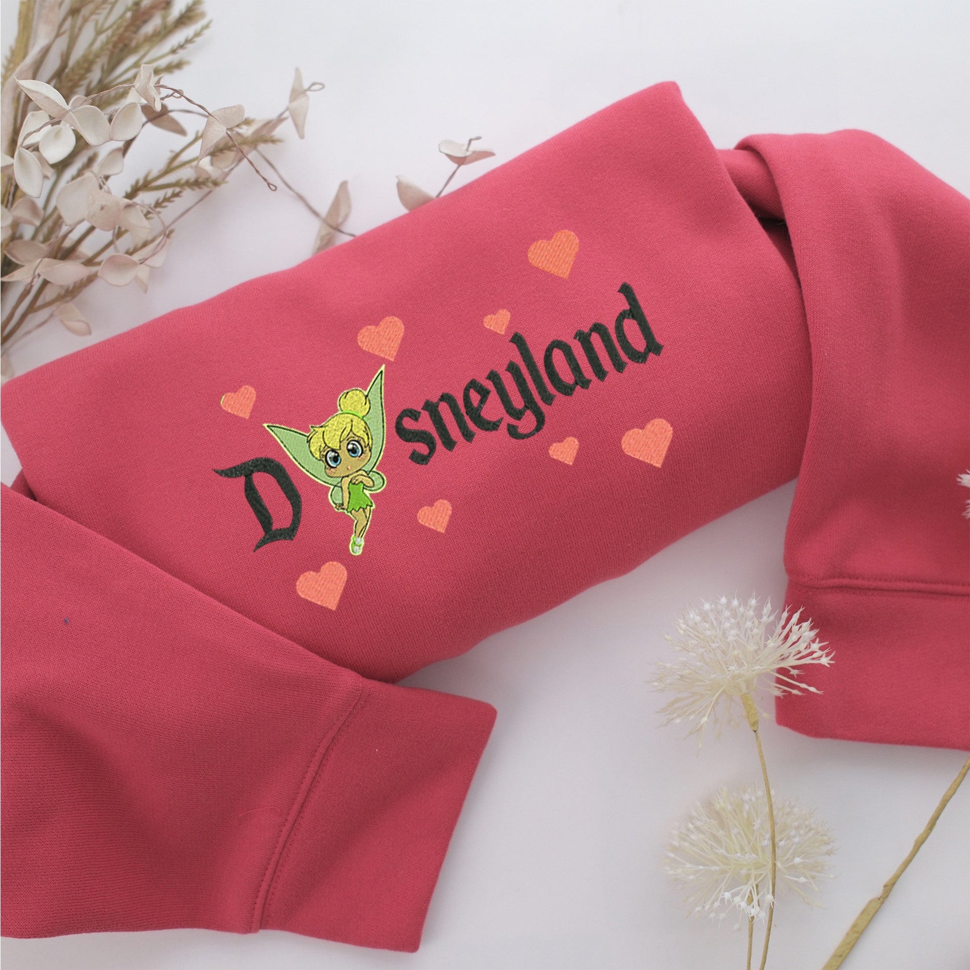 Chibi Tinkerbell Disneyland Embroidery, Disneyland Embroidered Sweatshirt, Movie Disney Inspired, Valentine's Day Gifts Idea For Him Her