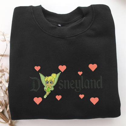 Chibi Tinkerbell Disneyland Embroidery, Disneyland Embroidered Sweatshirt, Movie Disney Inspired, Valentine's Day Gifts Idea For Him Her