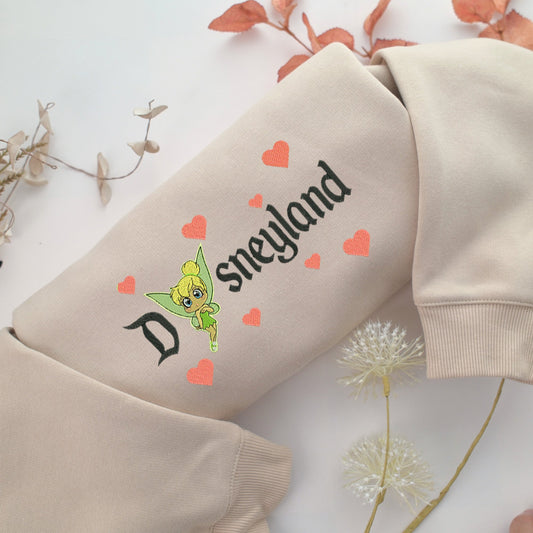 Chibi Tinkerbell Disneyland Embroidery, Disneyland Embroidered Sweatshirt, Movie Disney Inspired, Valentine's Day Gifts Idea For Him Her