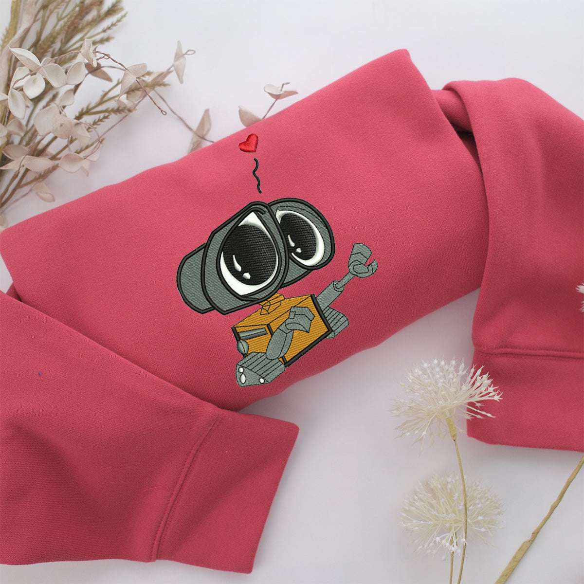 Wall E Embroidery, Disneyland Embroidered Sweatshirt, Movie Disney Inspired, Valentine's Day Gifts Idea For Him Her