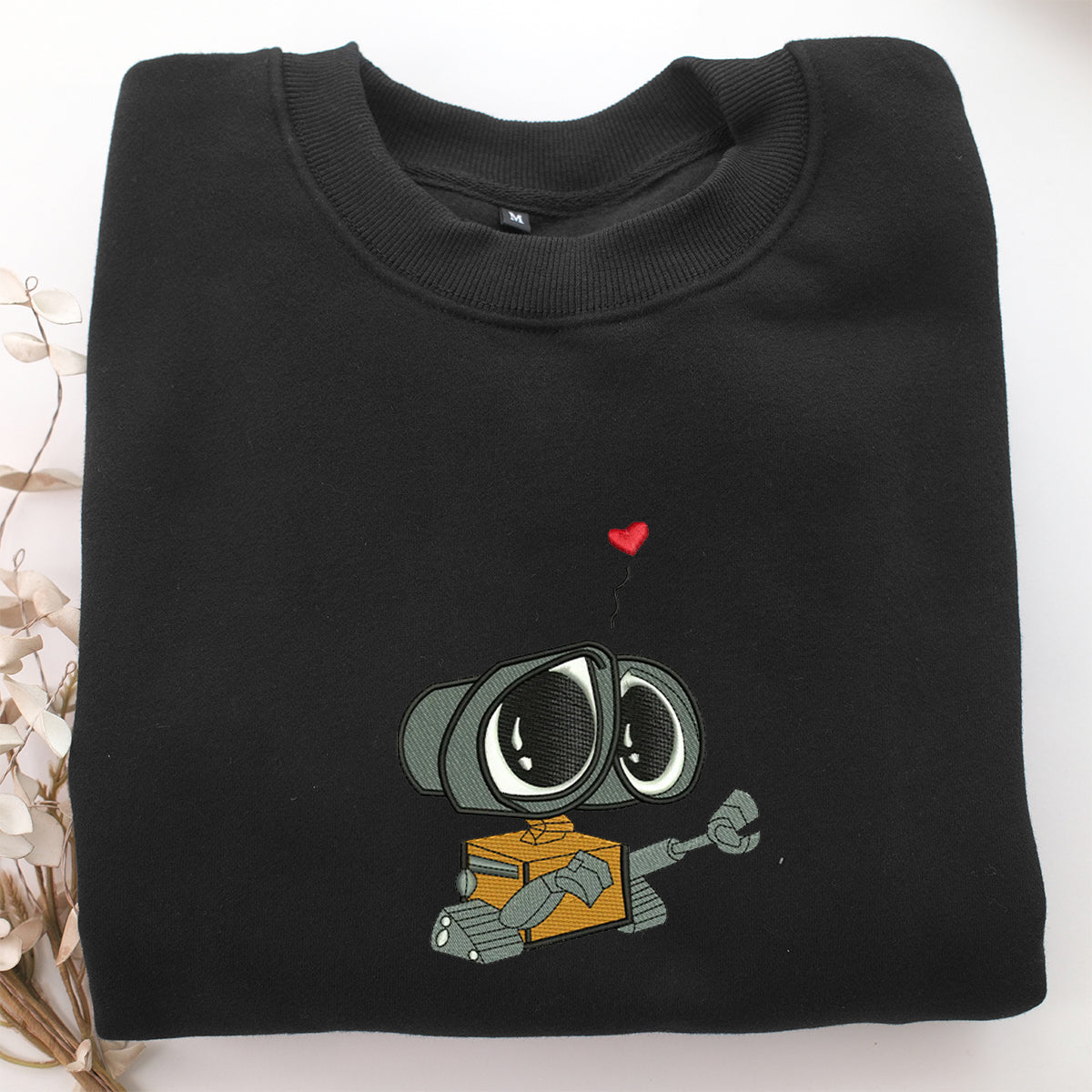 Wall E Embroidery, Disneyland Embroidered Sweatshirt, Movie Disney Inspired, Valentine's Day Gifts Idea For Him Her