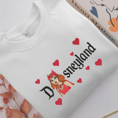 Wanda Disneyland Embroidery, Disneyland Embroidered Sweatshirt, Movie Disney Inspired, Valentine's Day Gifts Idea For Him Her