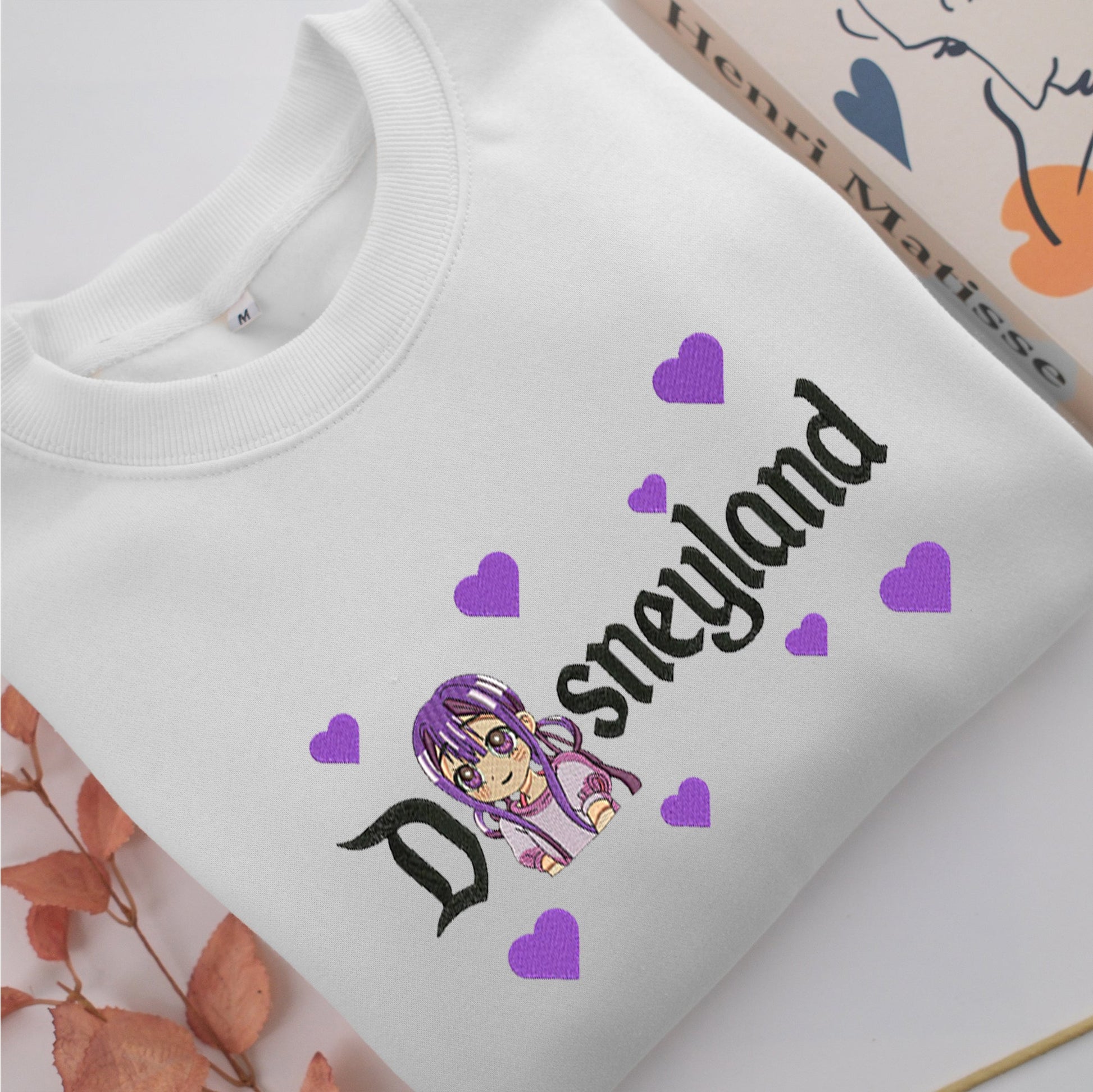 Yashiro Nene Disneyland Embroidery, Disneyland Embroidered Sweatshirt, Movie Disney Inspired, Valentine's Day Gifts Idea For Him Her