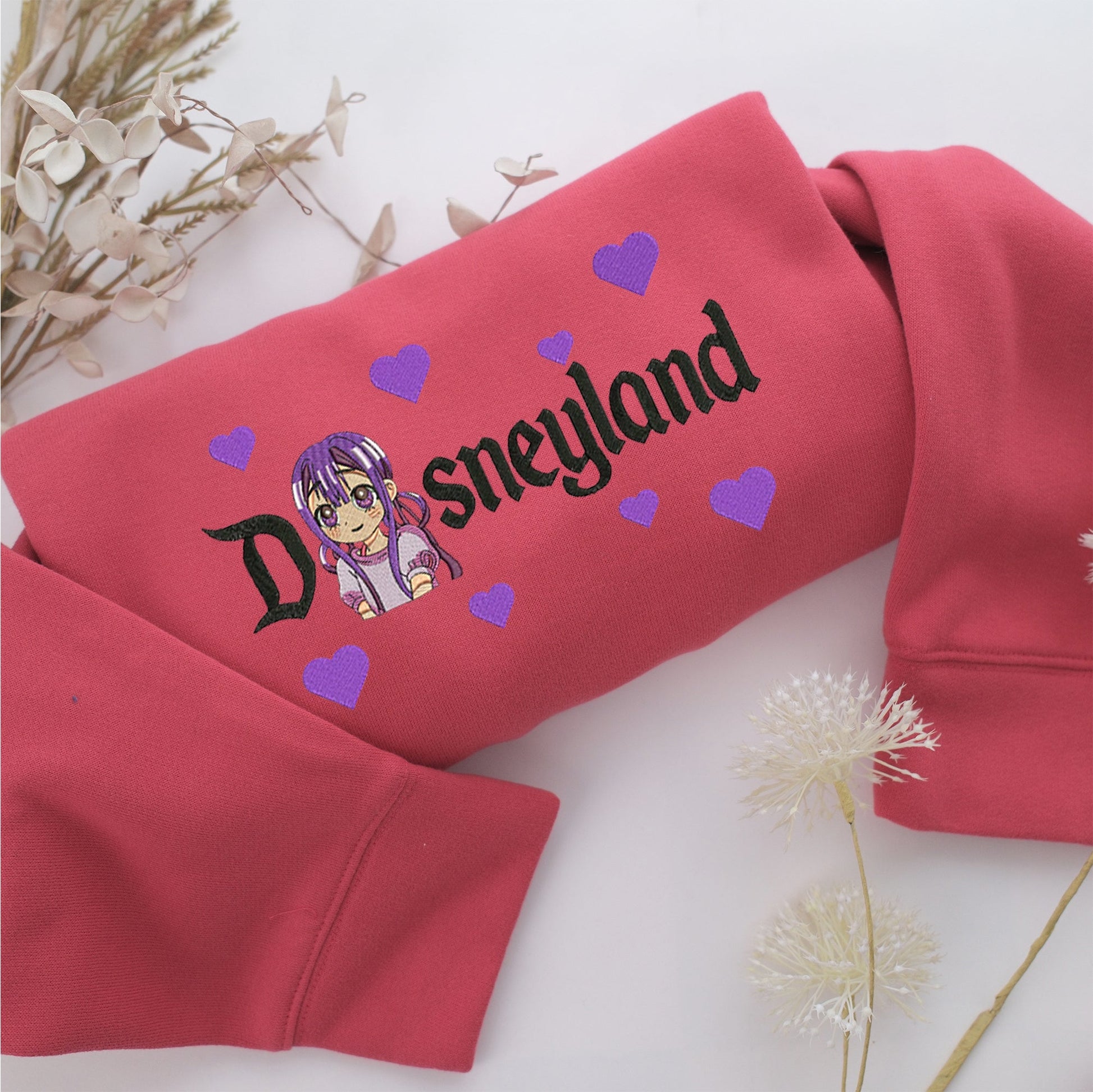 Yashiro Nene Disneyland Embroidery, Disneyland Embroidered Sweatshirt, Movie Disney Inspired, Valentine's Day Gifts Idea For Him Her