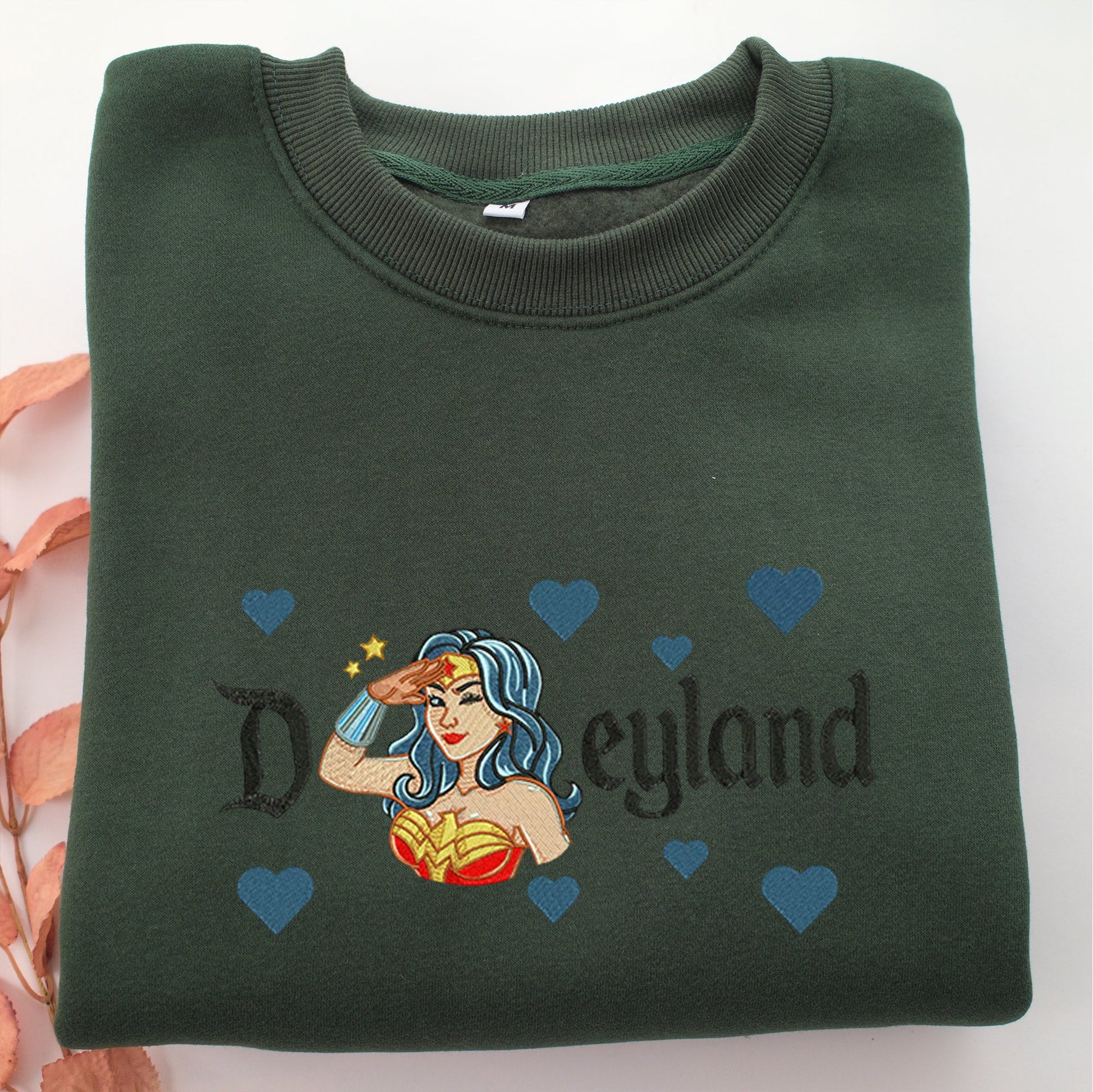 Wonder Woman Disneyland Embroidery, Disneyland Embroidered Sweatshirt, Movie Disney Inspired, Valentine's Day Gifts Idea For Him Her