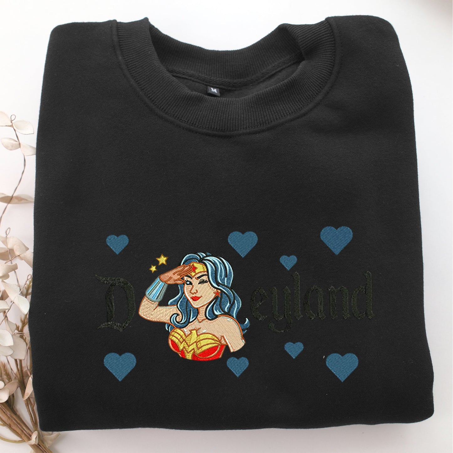 Wonder Woman Disneyland Embroidery, Disneyland Embroidered Sweatshirt, Movie Disney Inspired, Valentine's Day Gifts Idea For Him Her