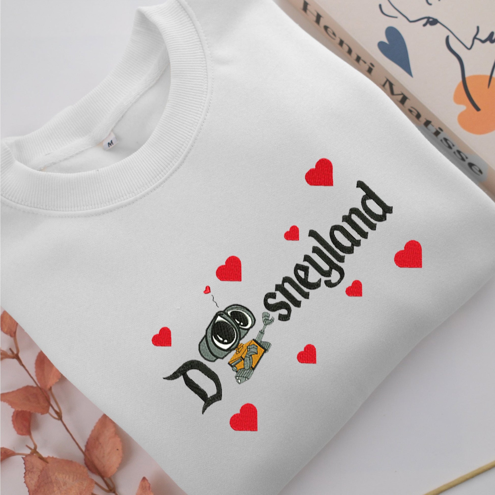 Wall E Disneyland Embroidery, Disneyland Embroidered Sweatshirt, Movie Disney Inspired, Valentine's Day Gifts Idea For Him Her