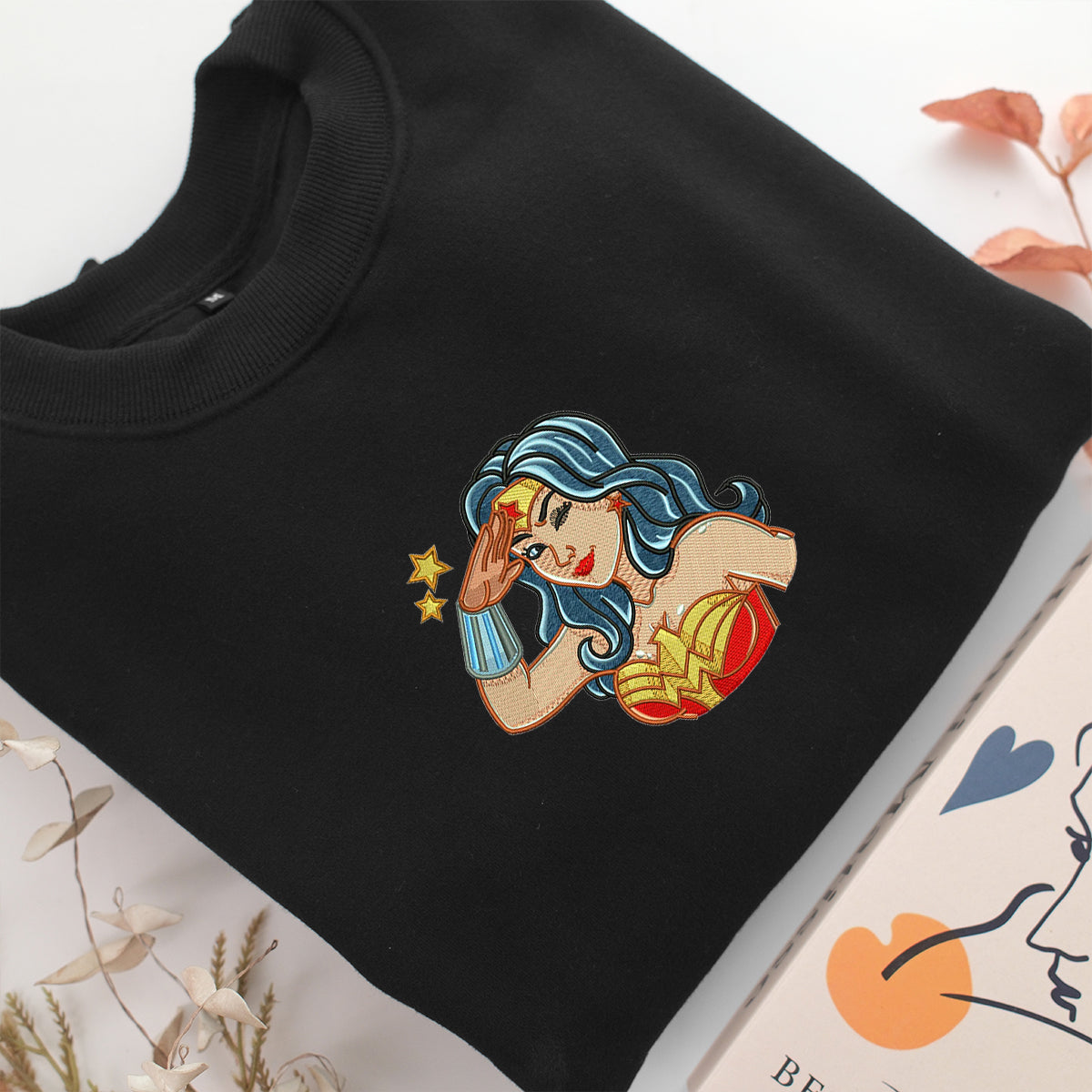 Wonder Woman Embroidery, Disneyland Embroidered Sweatshirt, Movie Disney Inspired, Valentine's Day Gifts Idea For Him Her