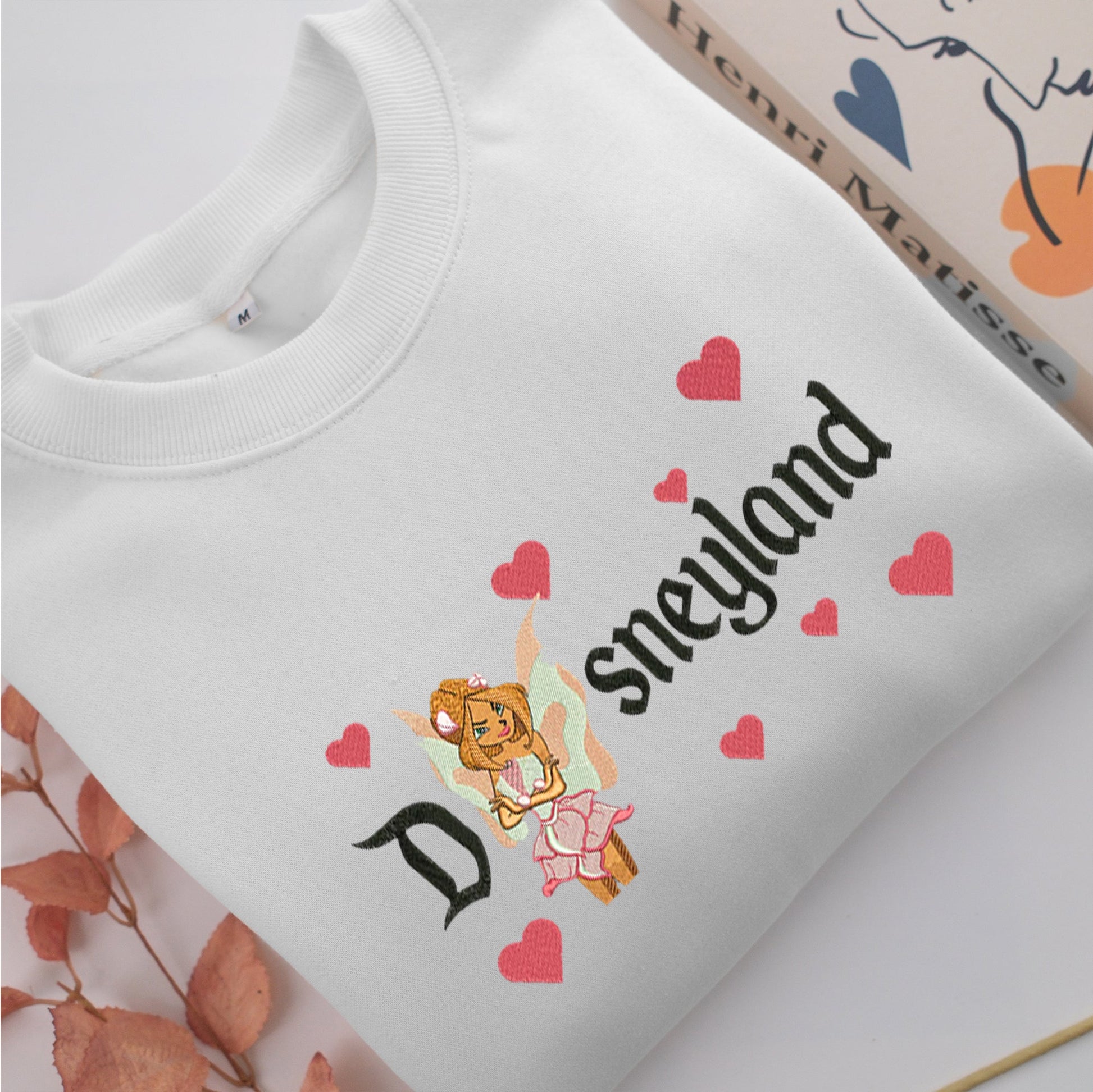 Winx Flora Disneyland Embroidery, Disneyland Embroidered Sweatshirt, Movie Disney Inspired, Valentine's Day Gifts Idea For Him Her