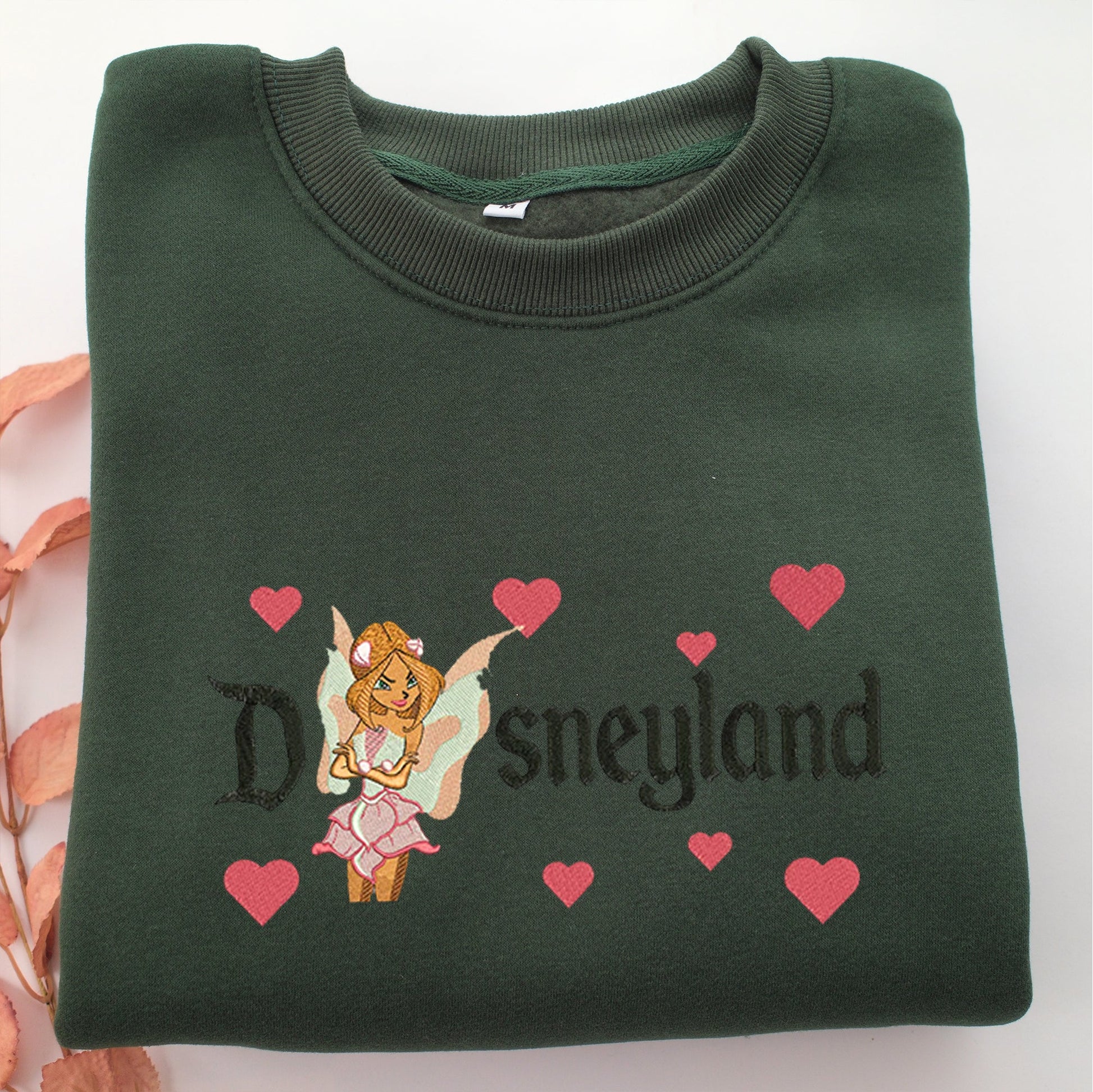 Winx Flora Disneyland Embroidery, Disneyland Embroidered Sweatshirt, Movie Disney Inspired, Valentine's Day Gifts Idea For Him Her