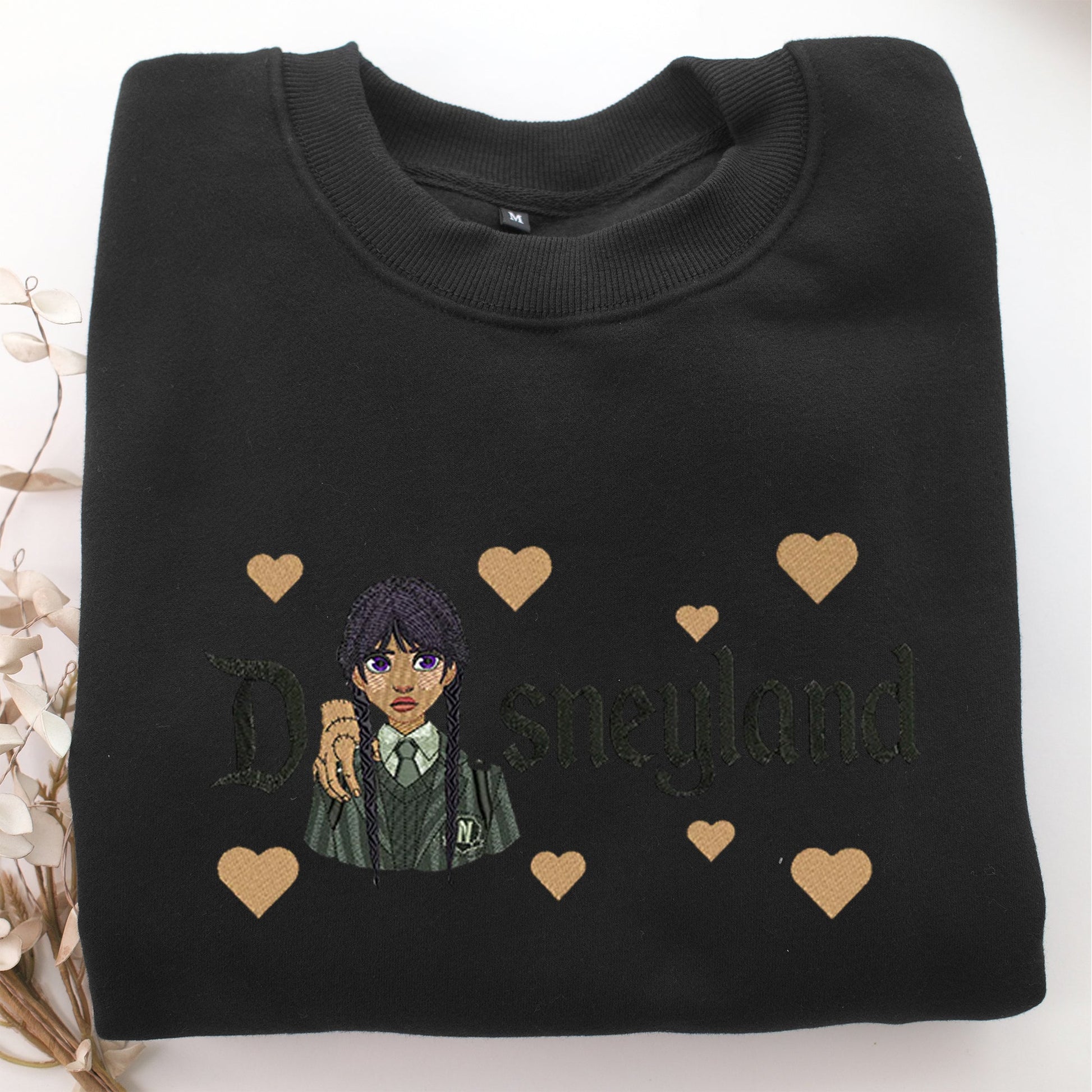 Wednesday Disneyland Embroidery, Disneyland Embroidered Sweatshirt, Movie Disney Inspired, Valentine's Day Gifts Idea For Him Her