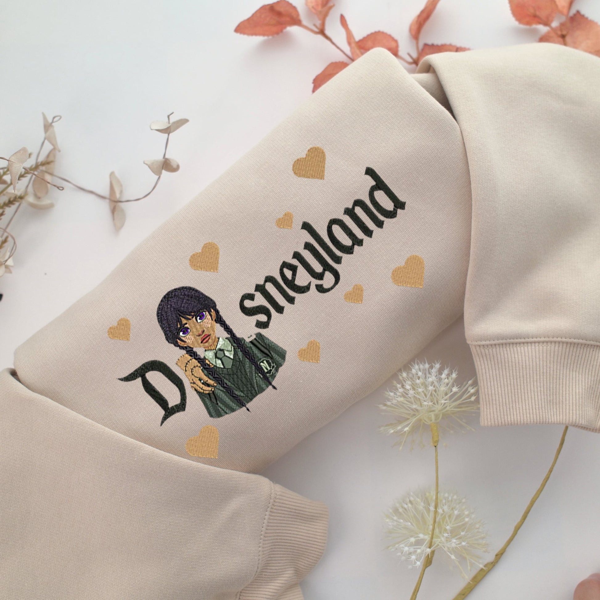 Wednesday Disneyland Embroidery, Disneyland Embroidered Sweatshirt, Movie Disney Inspired, Valentine's Day Gifts Idea For Him Her