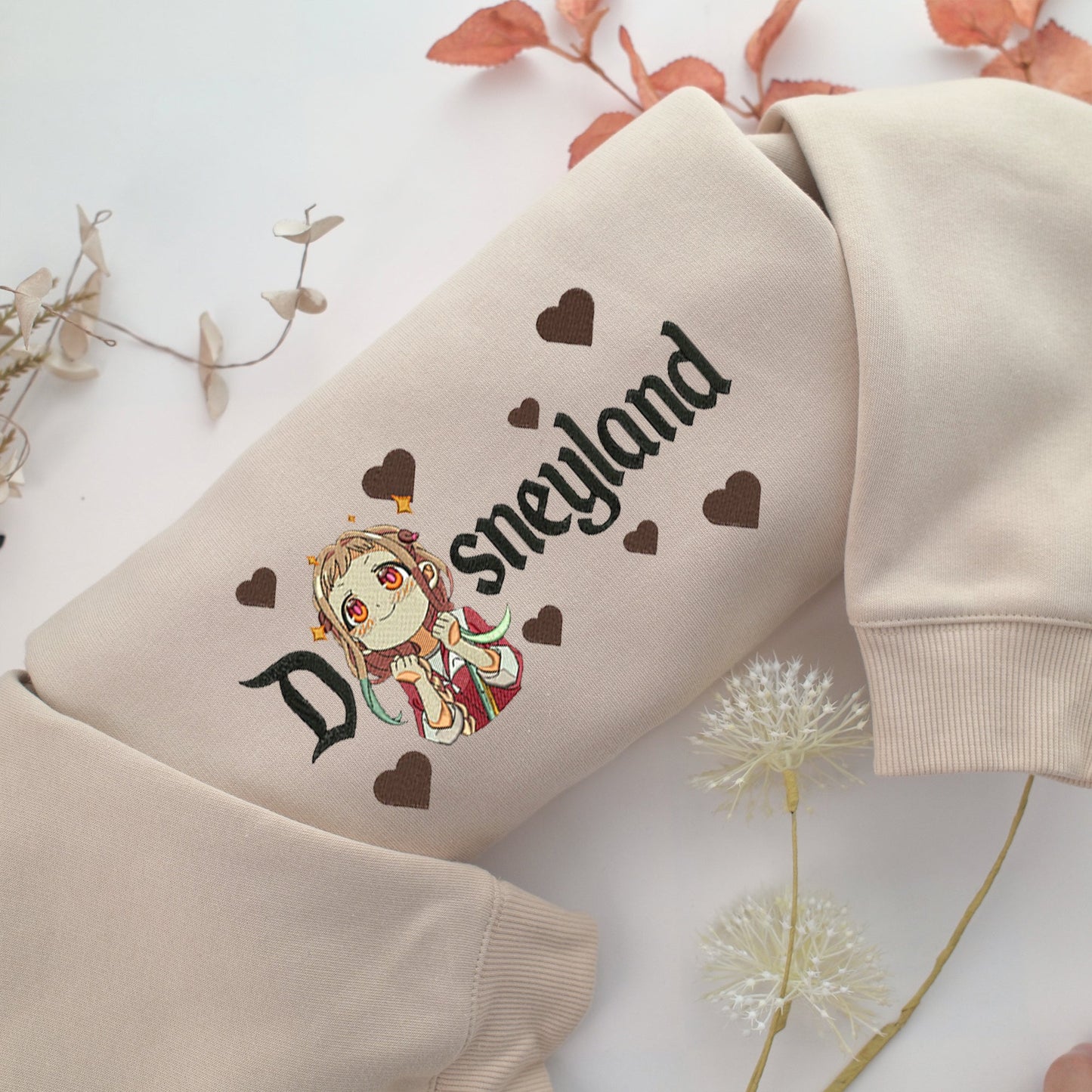 Yashiro Nene v2 Disneyland Embroidery, Disneyland Embroidered Sweatshirt, Movie Disney Inspired, Valentine's Day Gifts Idea For Him Her