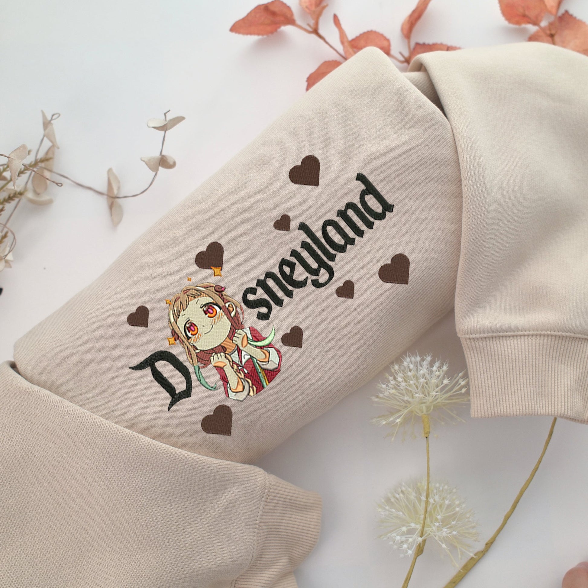 Yashiro Nene v2 Disneyland Embroidery, Disneyland Embroidered Sweatshirt, Movie Disney Inspired, Valentine's Day Gifts Idea For Him Her