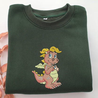 Cassie Dragon Tales Embroidery, Disneyland Embroidered Sweatshirt, Movie Disney Inspired, Valentine's Day Gifts Idea For Him Her