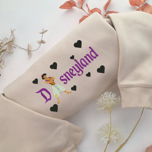 Aladdin Disneyland Embroidery, Disneyland Embroidered Sweatshirt, Movie Disney Inspired, Valentine's Day Gifts Idea For Him Her