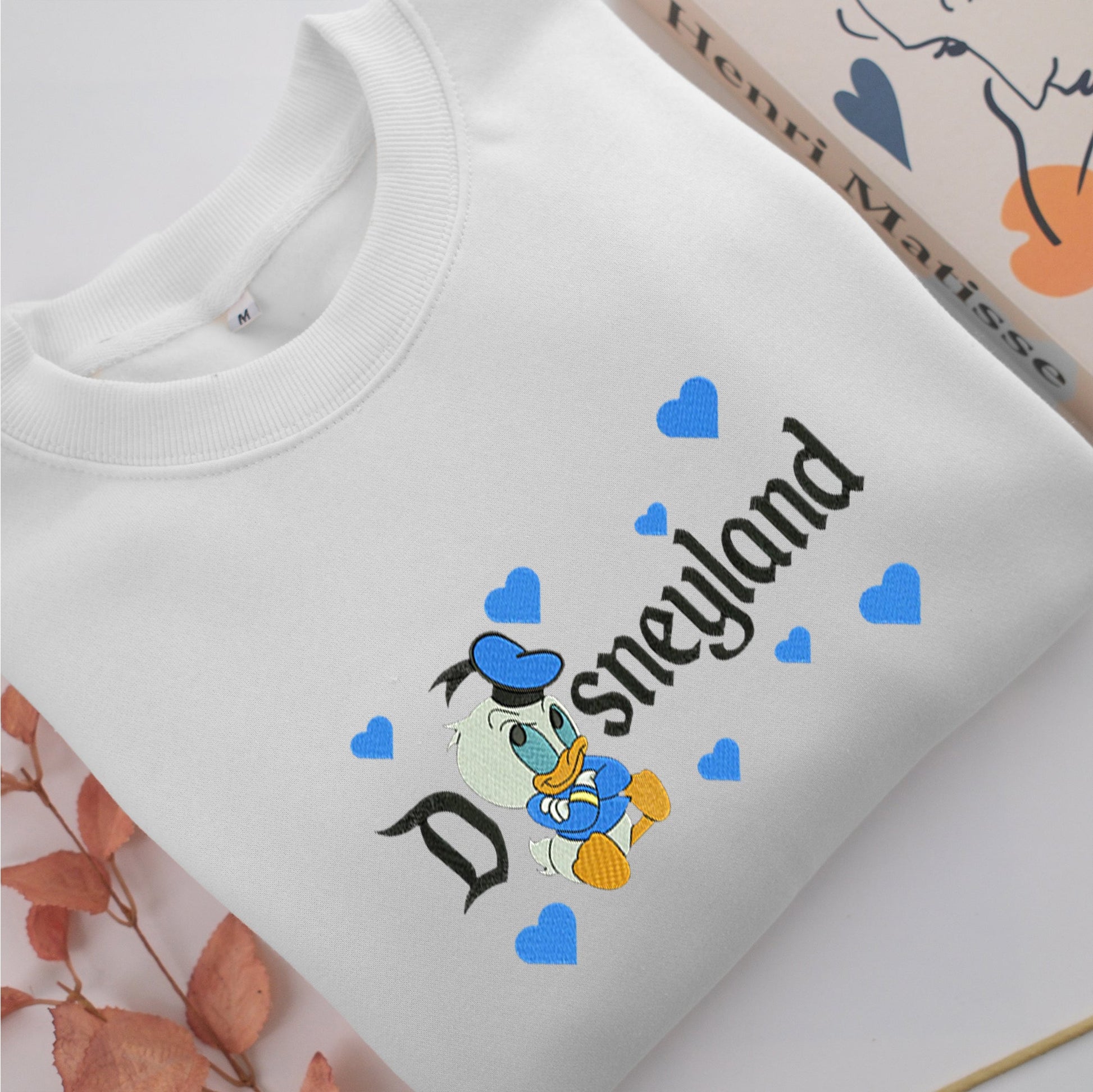 Baby Donald Duck Disneyland Embroidery, Disneyland Embroidered Sweatshirt, Movie Disney Inspired, Valentine's Day Gifts Idea For Him Her