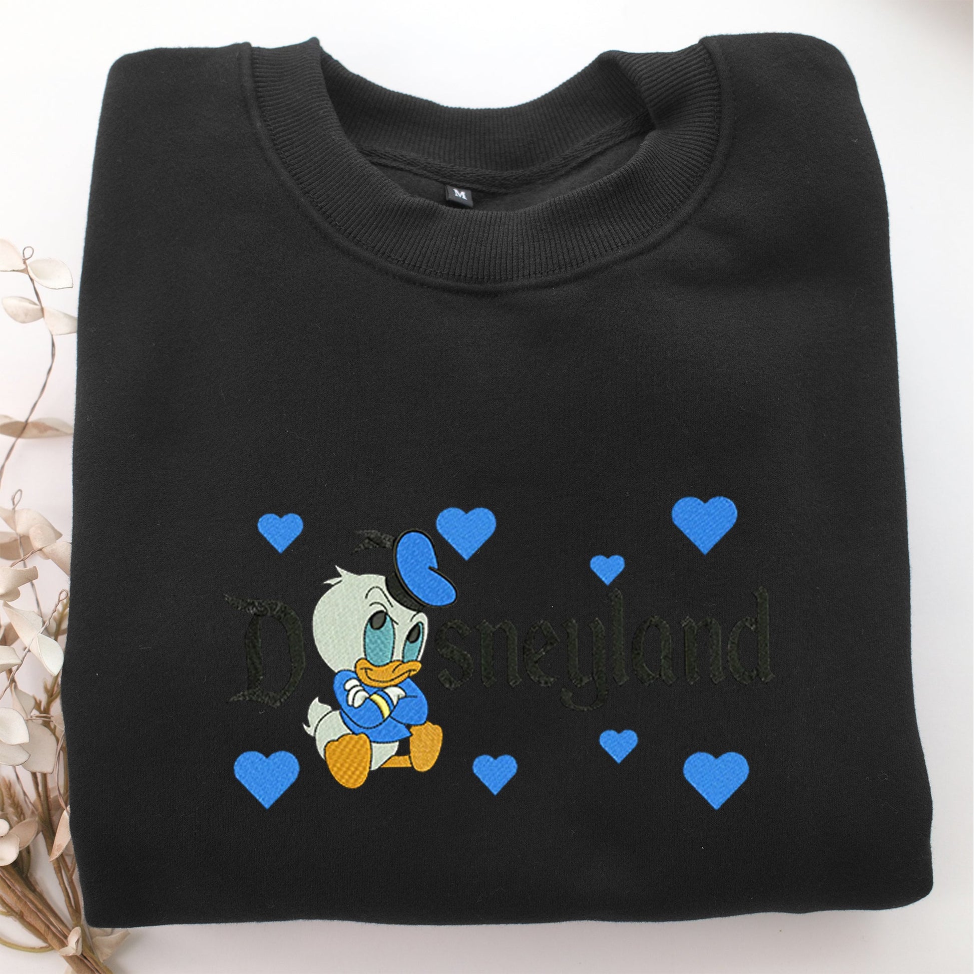 Baby Donald Duck Disneyland Embroidery, Disneyland Embroidered Sweatshirt, Movie Disney Inspired, Valentine's Day Gifts Idea For Him Her