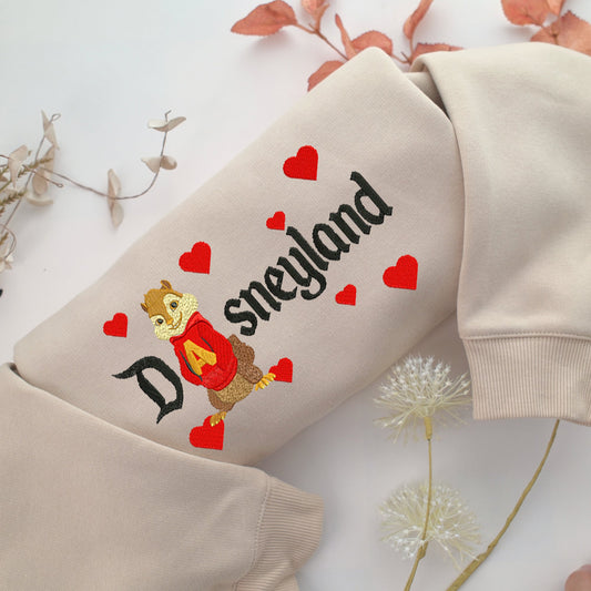 Alvin Seville Disneyland Embroidery, Disneyland Embroidered Sweatshirt, Movie Disney Inspired, Valentine's Day Gifts Idea For Him Her