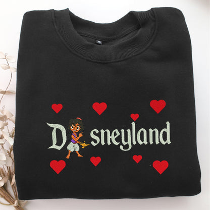 Chibi Aladdin Disneyland Embroidery, Disneyland Embroidered Sweatshirt, Movie Disney Inspired, Valentine's Day Gifts Idea For Him Her