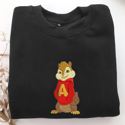 Alvin Seville Embroidery, Disneyland Embroidered Sweatshirt, Movie Disney Inspired, Valentine's Day Gifts Idea For Him Her