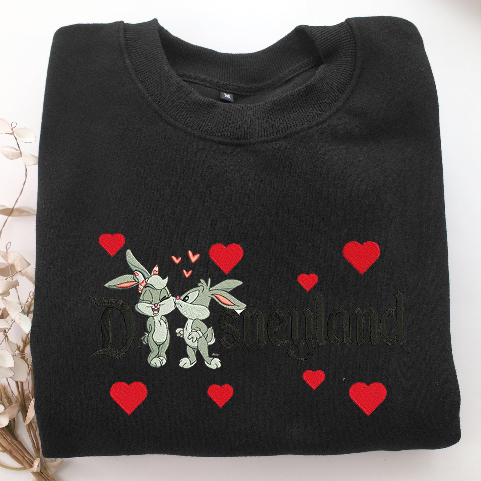 Baby Lola with Baby Bugs Disneyland Embroidery, Disneyland Embroidered Sweatshirt, Movie Disney Inspired, Valentine's Day Gifts Idea For Him Her