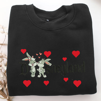 Baby Lola with Baby Bugs Disneyland Embroidery, Disneyland Embroidered Sweatshirt, Movie Disney Inspired, Valentine's Day Gifts Idea For Him Her