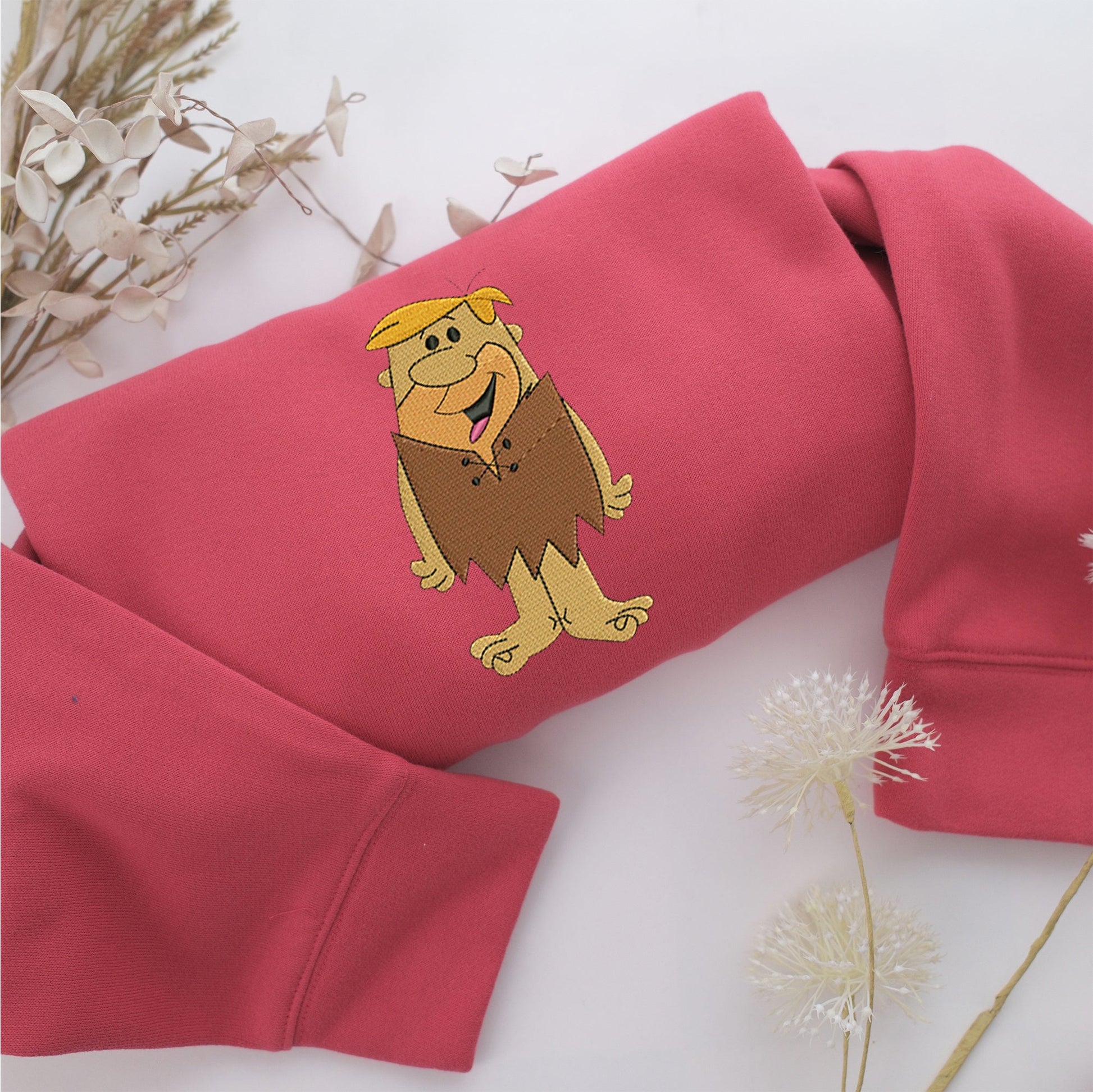 Barney Rubble Embroidery, Disneyland Embroidered Sweatshirt, Movie Disney Inspired, Valentine's Day Gifts Idea For Him Her