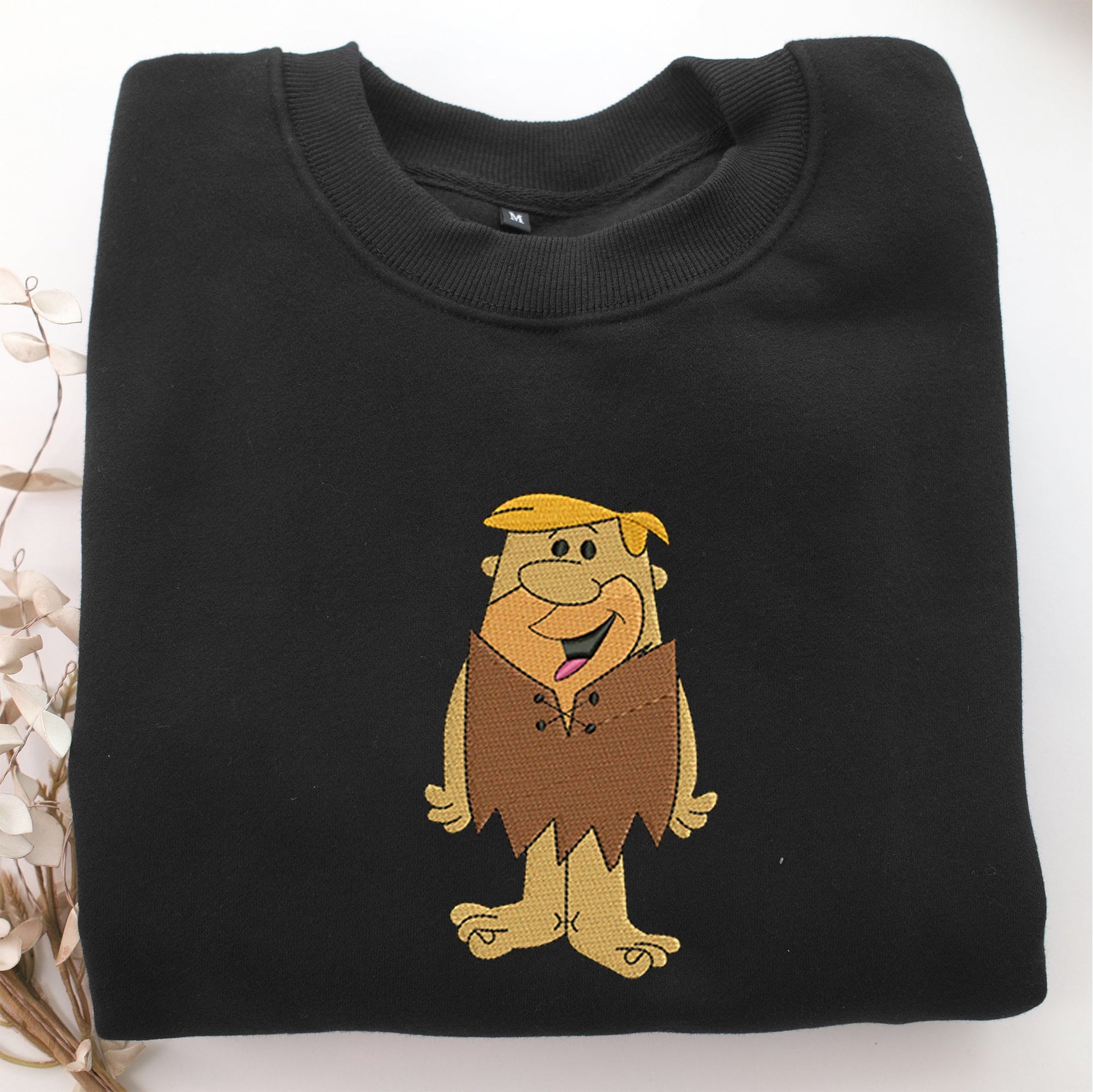 Barney Rubble Embroidery, Disneyland Embroidered Sweatshirt, Movie Disney Inspired, Valentine's Day Gifts Idea For Him Her