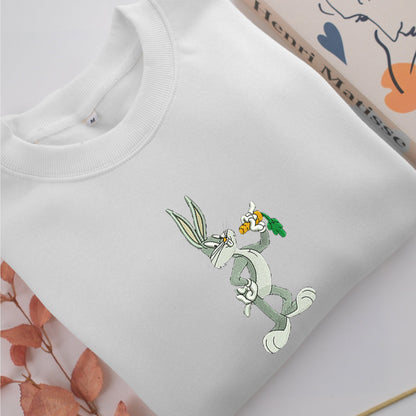 Bugs Bunny Embroidery, Disneyland Embroidered Sweatshirt, Movie Disney Inspired, Valentine's Day Gifts Idea For Him Her