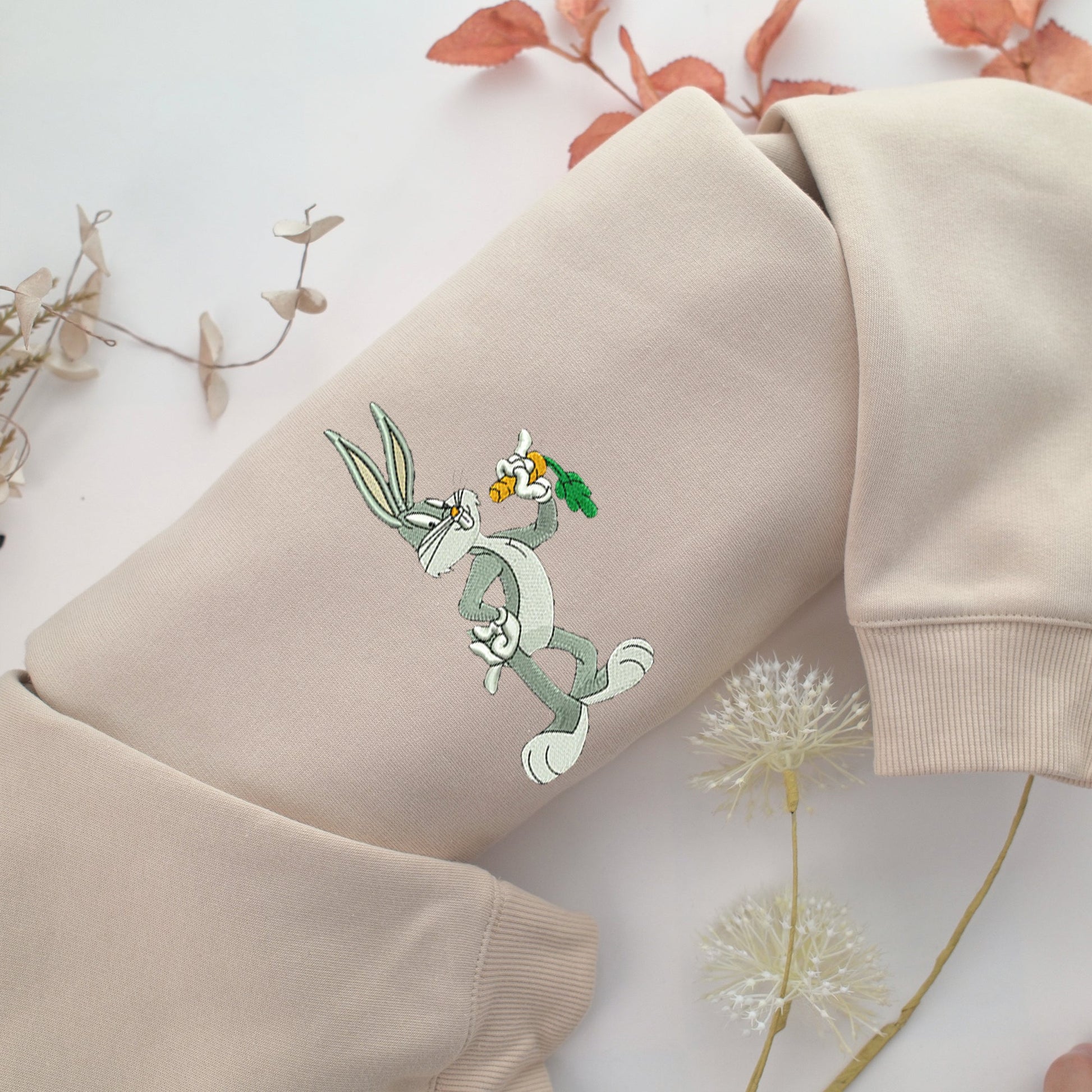 Bugs Bunny Embroidery, Disneyland Embroidered Sweatshirt, Movie Disney Inspired, Valentine's Day Gifts Idea For Him Her