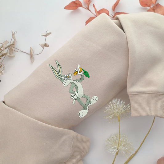 Bugs Bunny Embroidery, Disneyland Embroidered Sweatshirt, Movie Disney Inspired, Valentine's Day Gifts Idea For Him Her