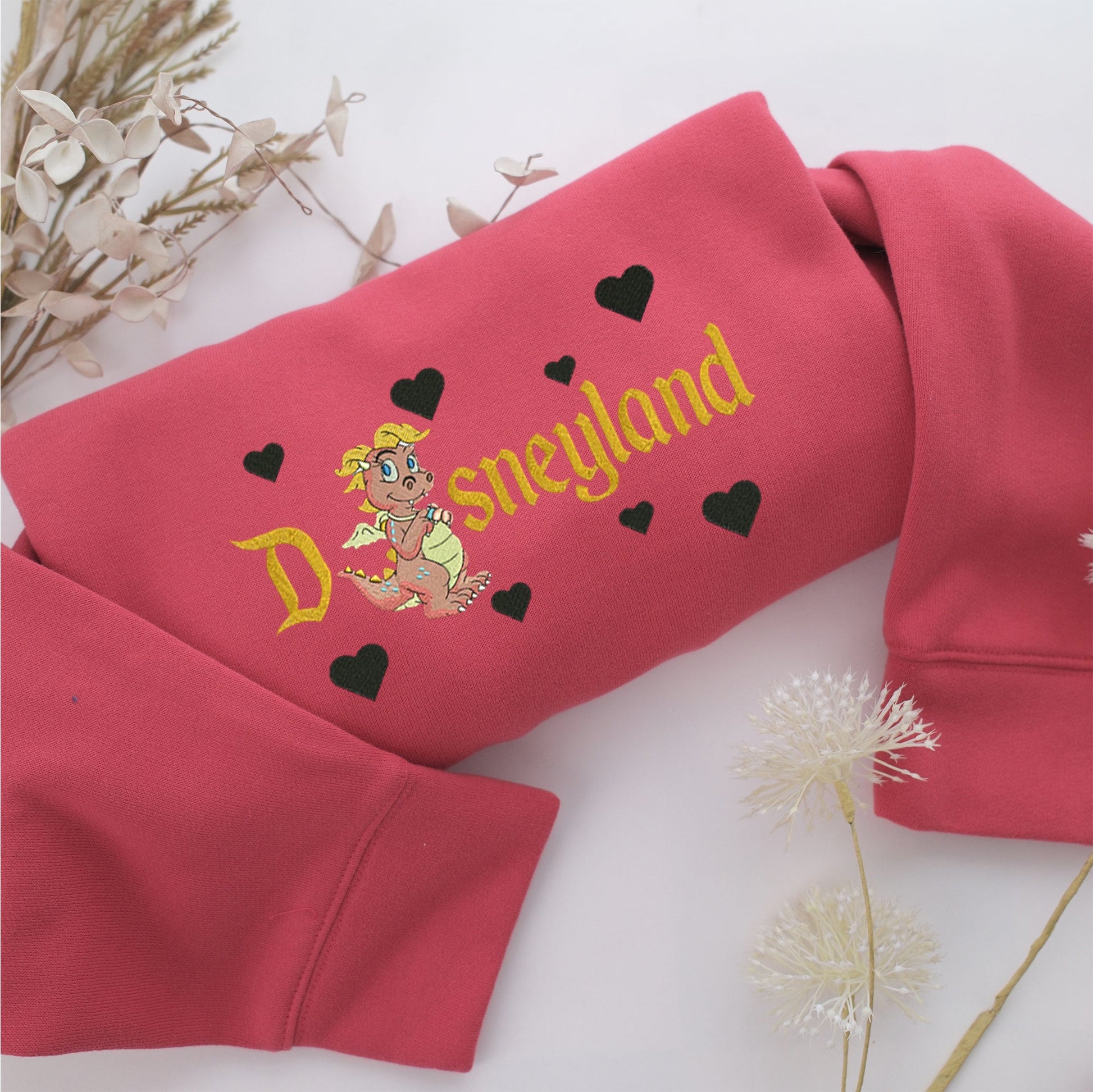 Cassie Dragon Disneyland Tales Embroidery, Disneyland Embroidered Sweatshirt, Movie Disney Inspired, Valentine's Day Gifts Idea For Him Her