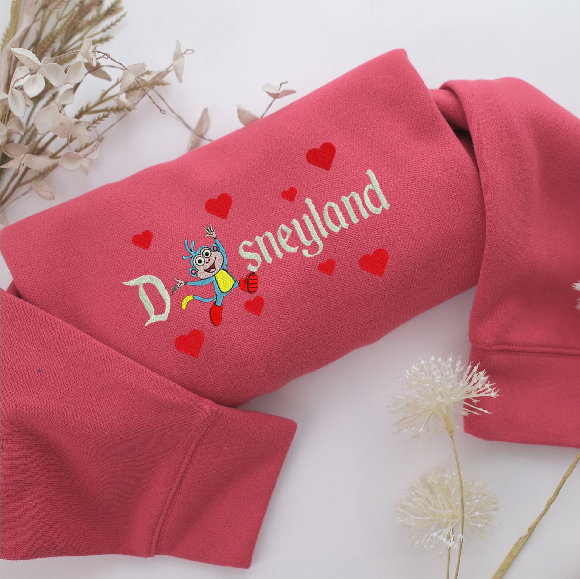 Boots Disneyland Embroidery, Disneyland Embroidered Sweatshirt, Movie Disney Inspired, Valentine's Day Gifts Idea For Him Her
