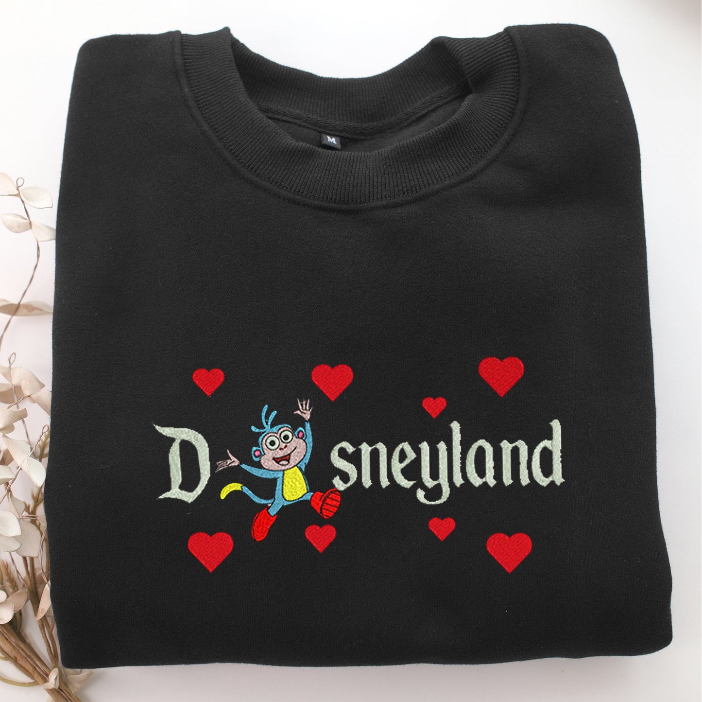 Boots Disneyland Embroidery, Disneyland Embroidered Sweatshirt, Movie Disney Inspired, Valentine's Day Gifts Idea For Him Her