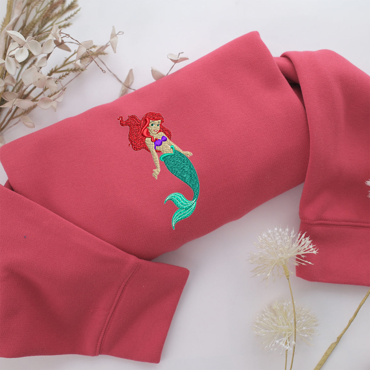 Ariel v4 Embroidery, Disneyland Embroidered Sweatshirt, Movie Disney Inspired, Valentine's Day Gifts Idea For Him Her