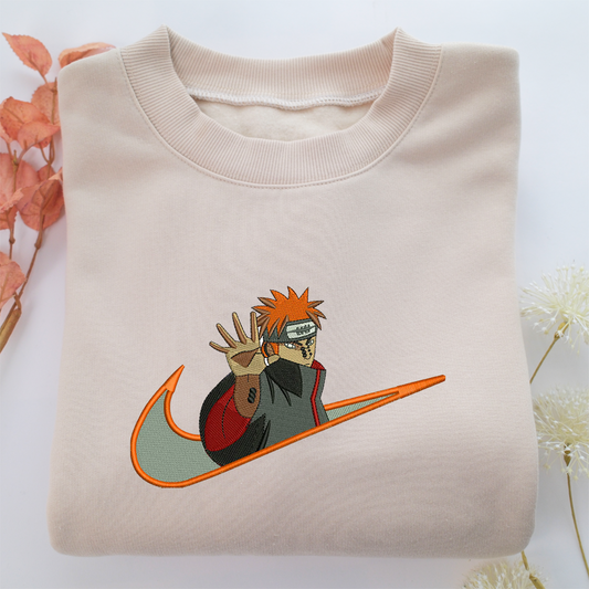 Yahiko Pain Swoosh Nike Embroidered Sweatshirt, Nike Movie Inspired, Valentine's Day Gifts Idea For Him Her