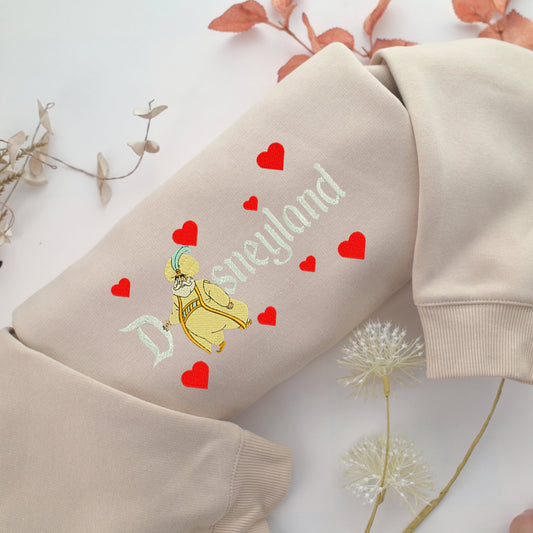 Aladdin Sultan Disneyland Embroidery, Disneyland Embroidered Sweatshirt, Movie Disney Inspired, Valentine's Day Gifts Idea For Him Her