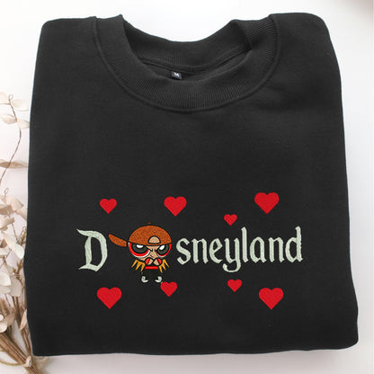 Brick Disneyland Embroidery, Disneyland Embroidered Sweatshirt, Movie Disney Inspired, Valentine's Day Gifts Idea For Him Her