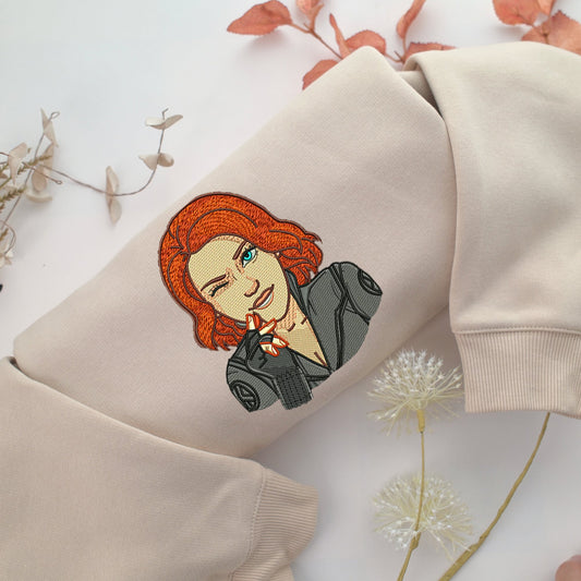 Black Widow Embroidery, Disneyland Embroidered Sweatshirt, Movie Disney Inspired, Valentine's Day Gifts Idea For Him Her