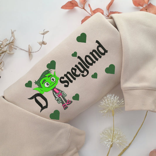 Beast Boy Disneyland Embroidery, Disneyland Embroidered Sweatshirt, Movie Disney Inspired, Valentine's Day Gifts Idea For Him Her