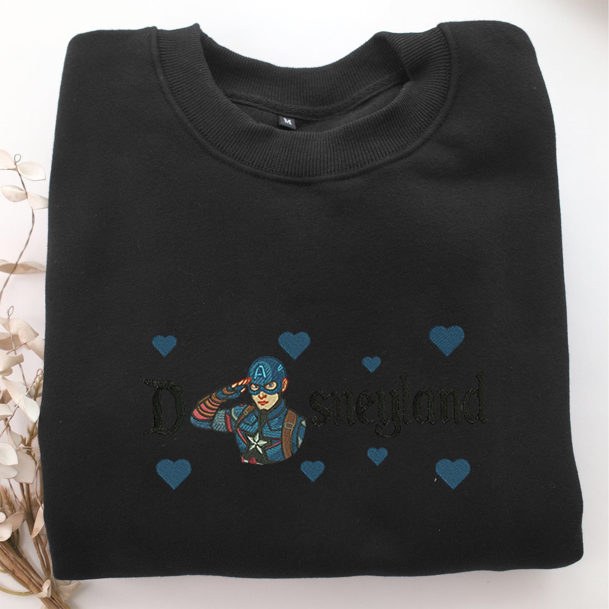 Captain America Half Disney Embroidery, Disneyland Embroidered Sweatshirt, Movie Disney Inspired, Valentine's Day Gifts Idea For Him Her