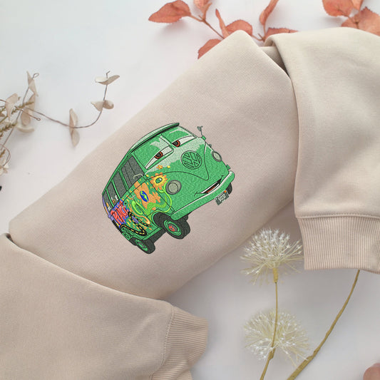 Cars Fillmore Embroidery, Disneyland Embroidered Sweatshirt, Movie Disney Inspired, Valentine's Day Gifts Idea For Him Her