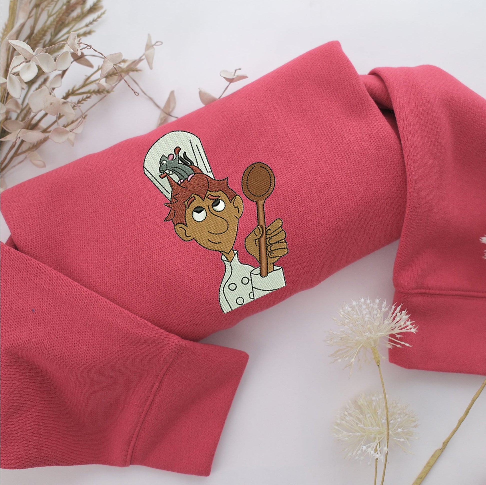 Alfredo Linguini Embroidery, Disneyland Embroidered Sweatshirt, Movie Disney Inspired, Valentine's Day Gifts Idea For Him Her