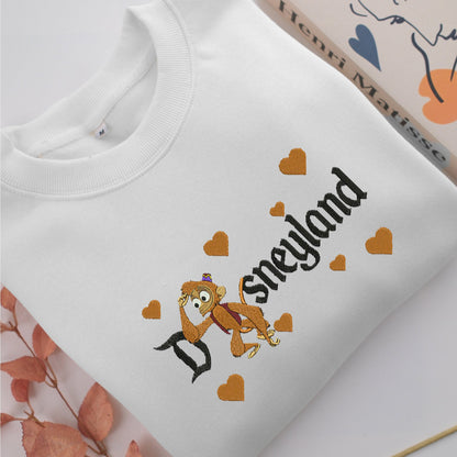 Aladdin Abu Disneyland Embroidery, Disneyland Embroidered Sweatshirt, Movie Disney Inspired, Valentine's Day Gifts Idea For Him Her