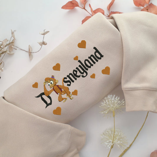 Aladdin Abu Disneyland Embroidery, Disneyland Embroidered Sweatshirt, Movie Disney Inspired, Valentine's Day Gifts Idea For Him Her