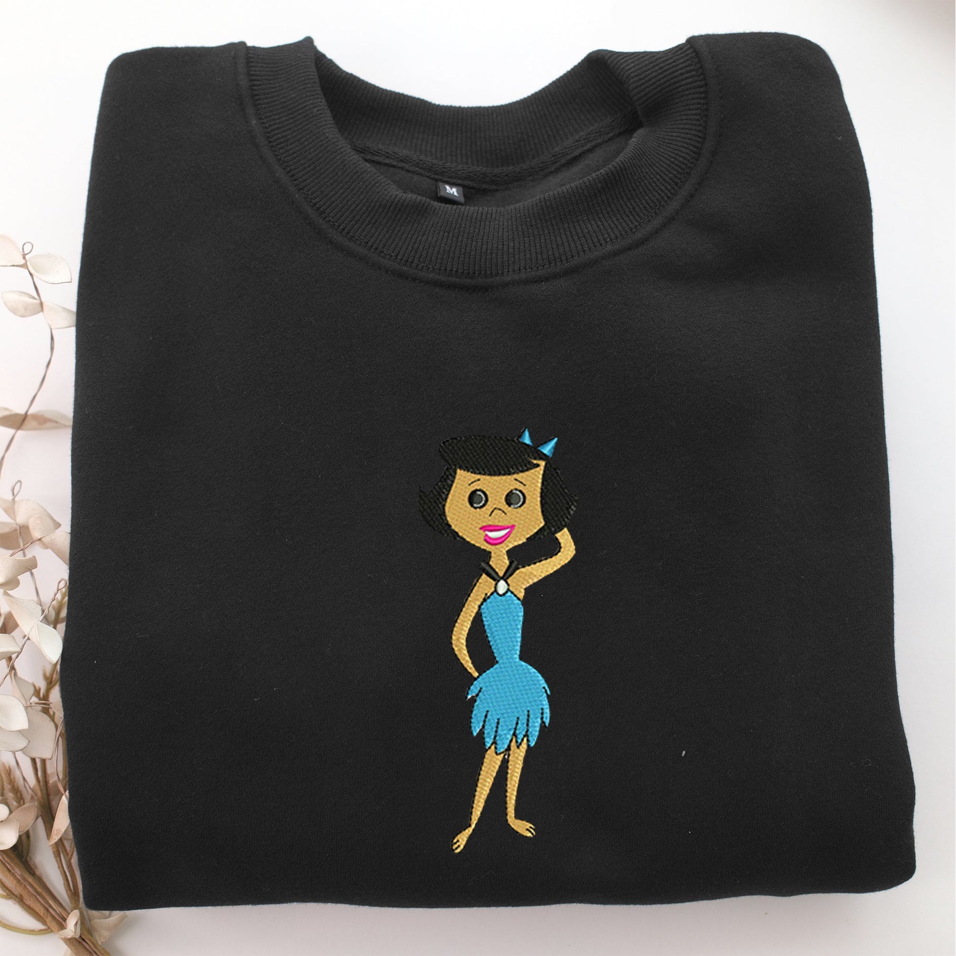 Betty Rubble Embroidery, Disneyland Embroidered Sweatshirt, Movie Disney Inspired, Valentine's Day Gifts Idea For Him Her