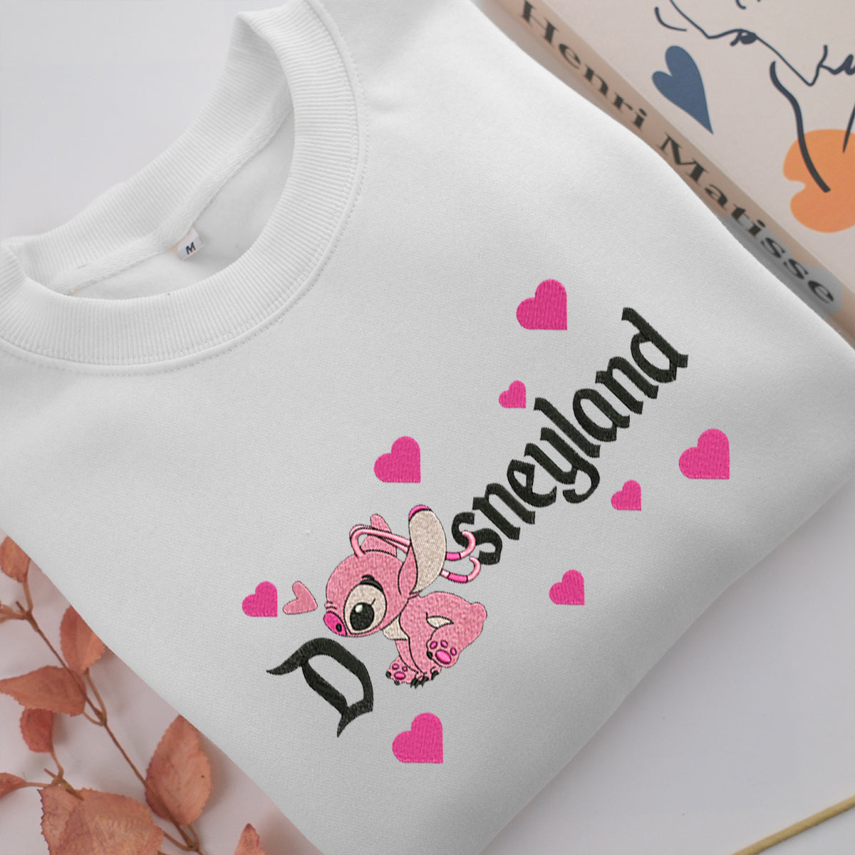 Angel Disneyland Embroidery, Disneyland Embroidered Sweatshirt, Movie Disney Inspired, Valentine's Day Gifts Idea For Him Her